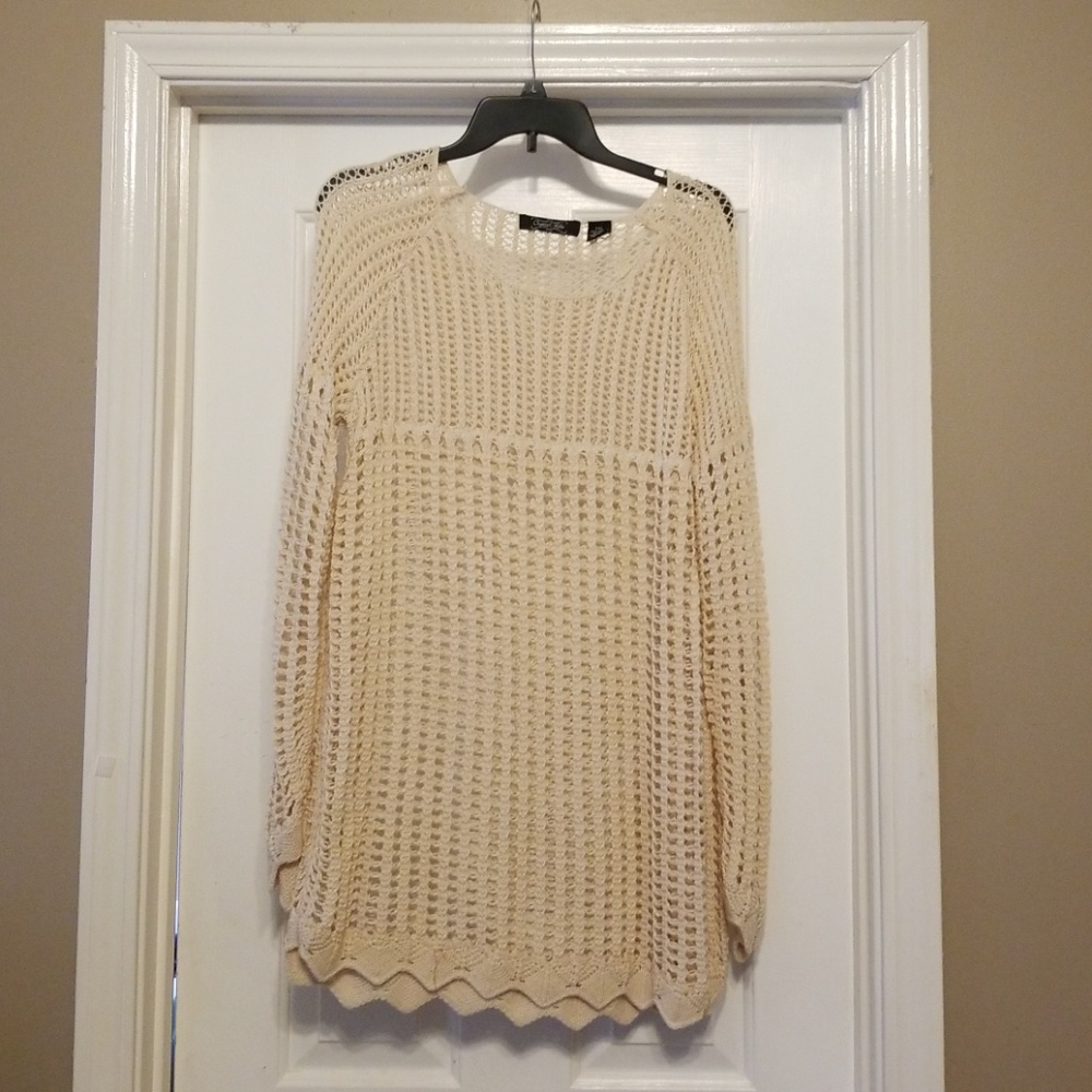 Cream crochet sweater